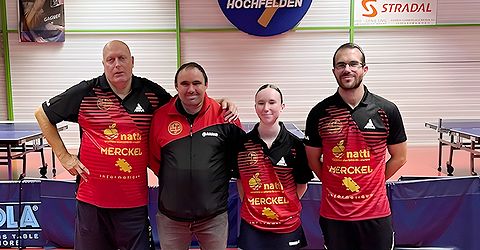 Équipe 2 FFTT avec Christophe, Julien Eva et Loïg