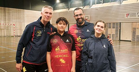 Équipe 4 FFTT avec Olivier, James, Anis et Sophie