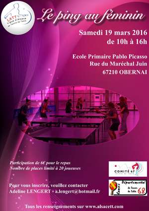 Ping au féminin 19 mars 2016 Obernai
