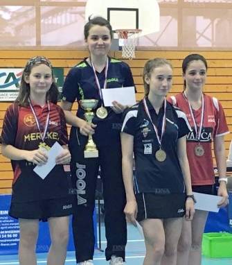 Doublé de Marie-Amélie Boni, 1 re, et de Marion Vogt, 2 e, aux championnats d’Alsace cadettes. PHOTO DNA