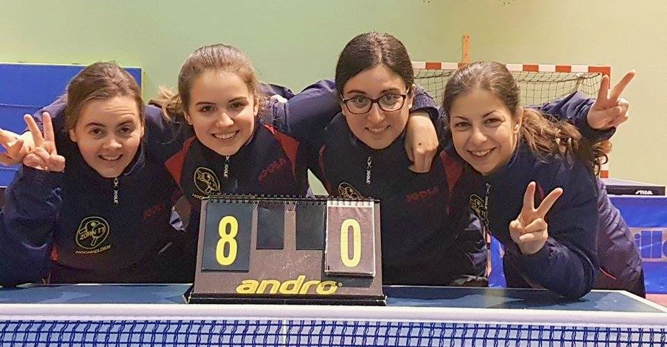 Lætitia Reffet, Marie-Amélie Boni, Lætitia Rose et Olga Georgopoulou, de gauche à droite, sont heureuses. Les Hochfeldoises viennent de pulvériser Viry-Châtillon 8-0. PHOTO DNA