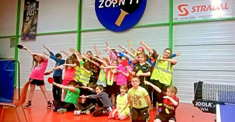 Les jeunes de Zorn TT Hochfelden à l'issue de la séance Ping Fluo
