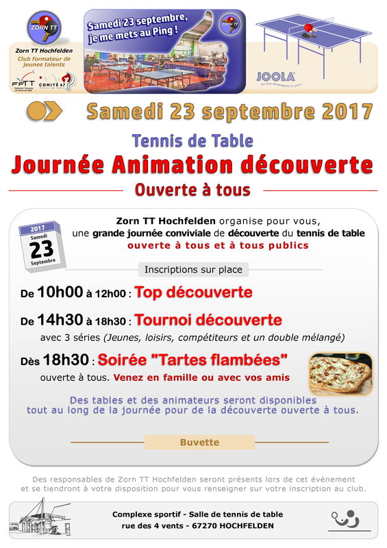 Samedi 23 septembre 2017 - Journée Animation Découverte à Zorn TT Hochfelden