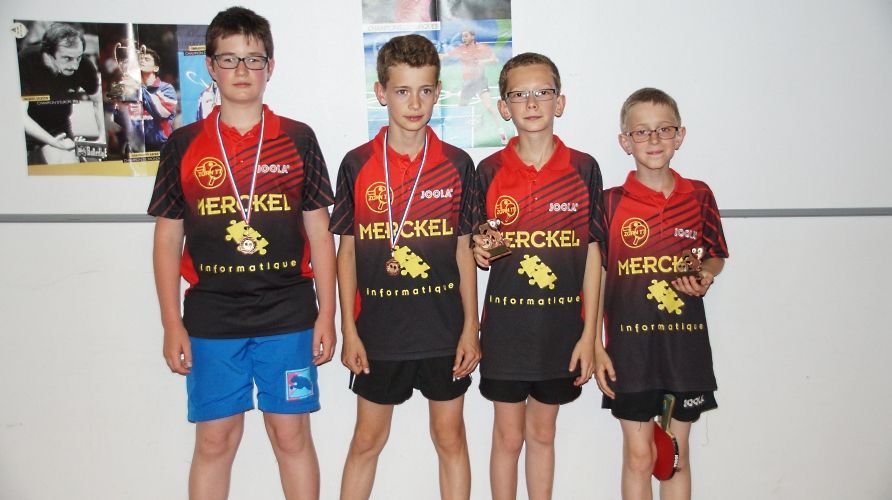 Podiums, de g. à dr. : Thomas Vautier, Louis Henry, Clément Desmonts et Noa Lutz AGR Individuels Top 12 2017 Zorn TT Hochfelden Podiums
