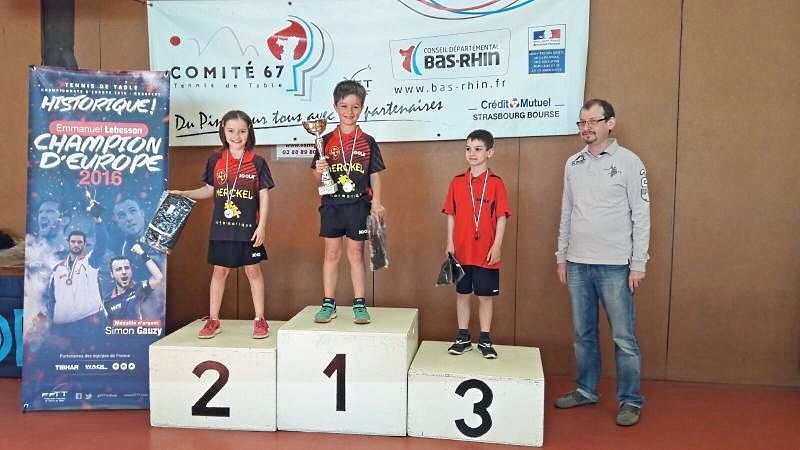 Top Jeunes 2017 du CD67TT : Podium Poussins