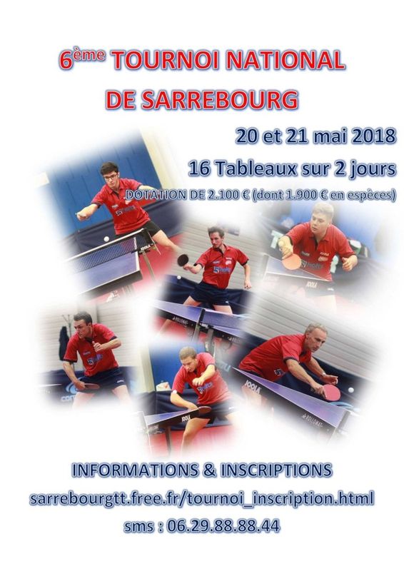 Affiche Tournoi Sarrebourg Tennis de Table
