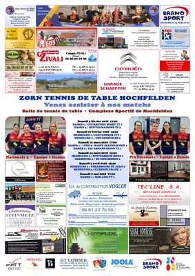 L'affiche de Zorn TT Hochfelden 2017-2018 2ème phase