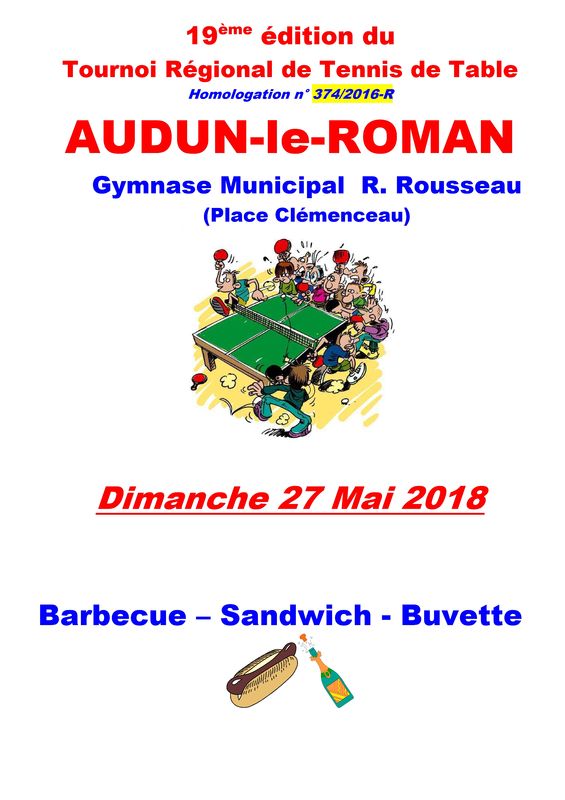 Affiche Tournoi Audun Roman 2018