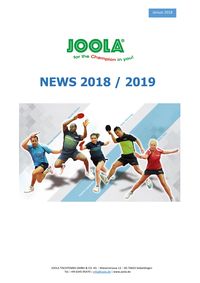 Nouveautés JOOLA Saison 2018-2019