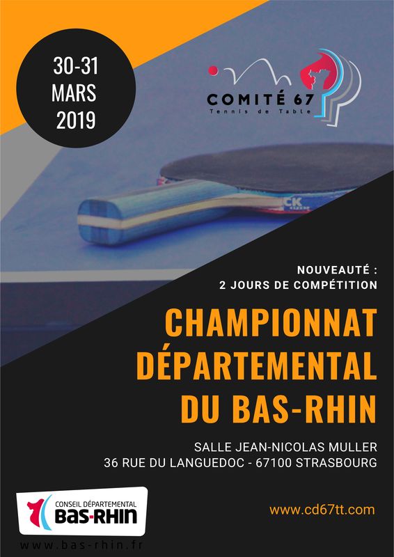 Affiche Championnat Départemental du Bas-Rhin 2019