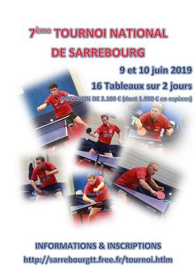 Affiche Tournoi Sarrebourg Tennis de Table