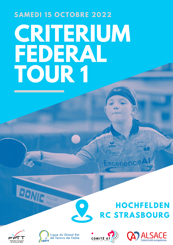 FFTT - Critérium Fédéral 2022/2023 Tour 1