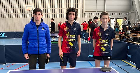 En R2C Cadets à Strasbourg RCS, Eliott 5ème et Julien 8ème accompagnés de Sylvain au coaching