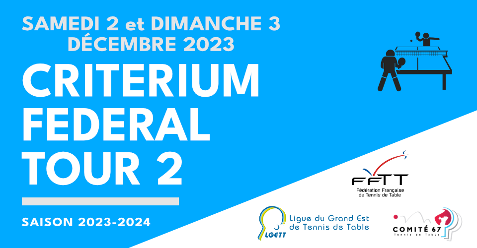 FFTT - Critérium Fédéral 2023/2024 Tour 2