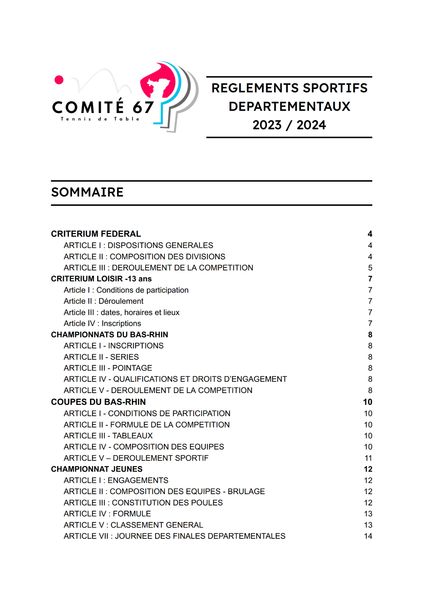 Règlement sportifs départementaux 2023-2024