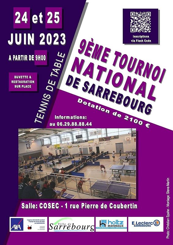 Affiche Tournoi Sarrebourg Tennis de Table 2023