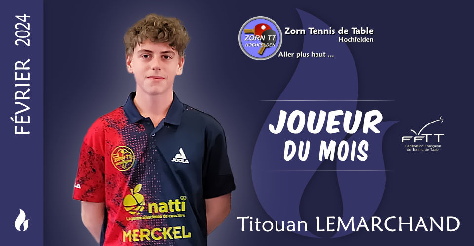 Février 2024 : Joueur du Mois : Titouan LEMARCHAND