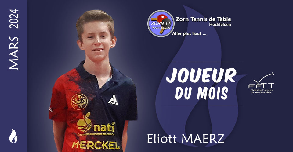 Mars 2024 : Joueur du Mois : Eliott MAERZ