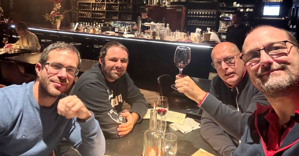Équipe 2 FFTT avec Loïg, Julien, Christophe et Manu