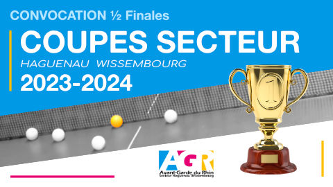 Coupes Secteur 2023-2024 - CONVOCATION 1/2 Finales