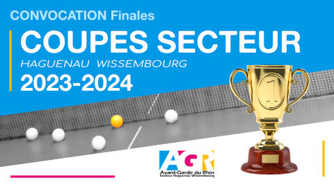 Coupes Secteur 2023-2024 - CONVOCATION Finales