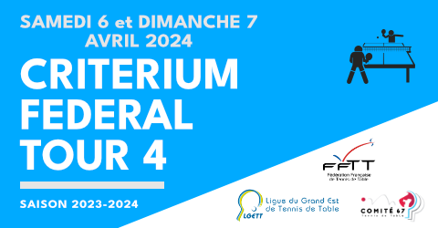 FFTT - Critérium Fédéral 2023/2024 Tour 4