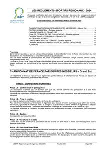 Règlement sportifs régionaux 2024-2025