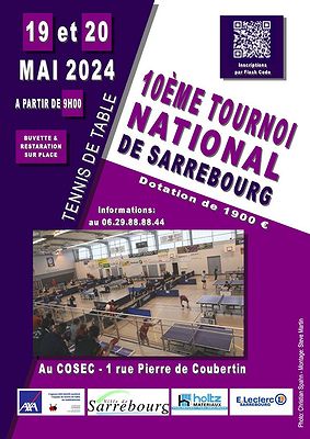 Affiche Tournoi Sarrebourg Tennis de Table 2024