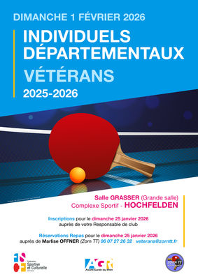Affiche Individuels Départementaux Vétérans AGR 2025-2026