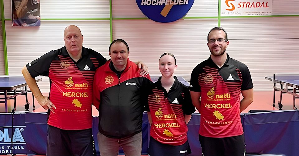 Équipe 2 FFTT avec Christophe, Julien Eva et Loïg