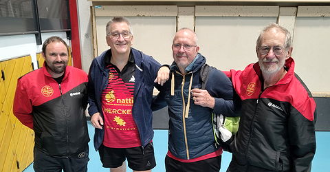 Équipe 5 FFTT avec Julien, Olivier, Thierry et Dieter
