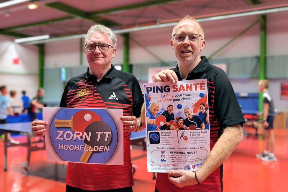 Christian Zaza (à droite) et Jacques Boileau seront deux des encadrants du « Ping Santé ».  Photo Alexandre Rol
