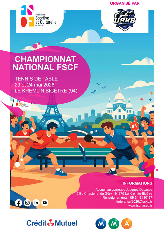 FSCF - NATIONAUX 2025-2026 au Kremlin-Bicêtre (94) - 23 et 24 mai 2026