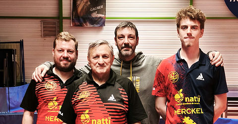 Équipe 3 FFTT avec Olivier, Patrick, Bruno et Titouan