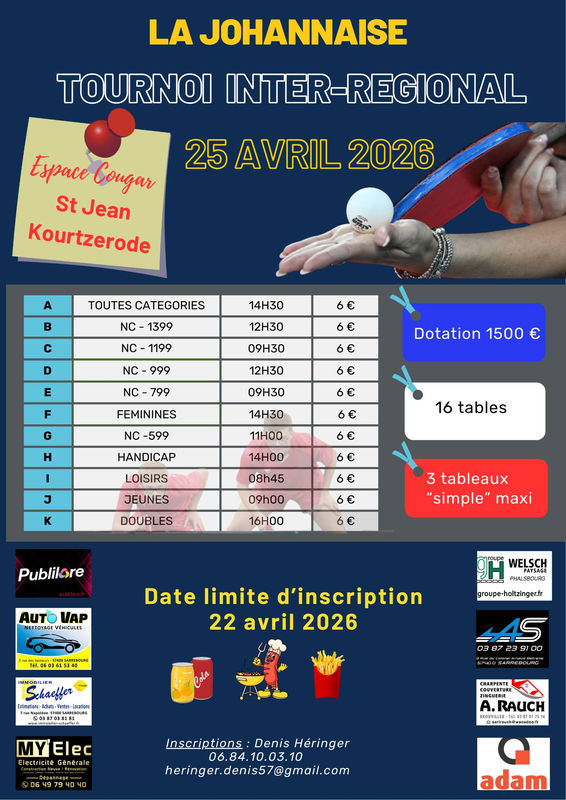 Tournoi Inter Régional de St Jean Kourtzerode